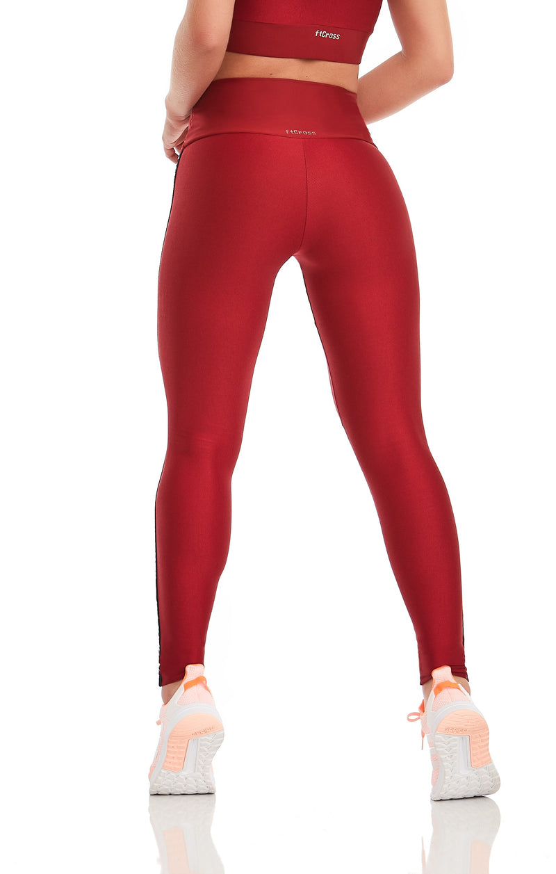 Red workout leggings